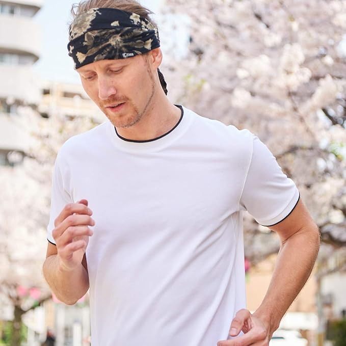 CHARM Tie-Dye Womens & Mens Workout Headband, Hand-dyed Elastic Hippie Tie Sweatband for Sports & Fashion