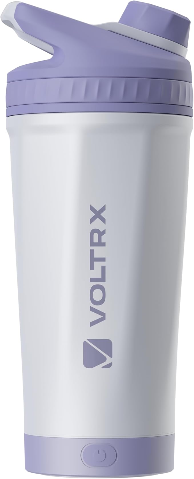 VOLTRX ChillMix Shaker Bottle Insulated Stainless Steel - USB C Rechargeable Electric Protein Shake Mixer, Shaker Cups for Protein Shakes and MealReplacement, Chrome Steel (Misty Lilac)