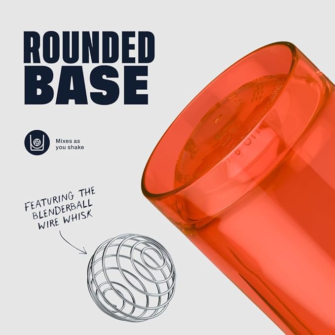 BlenderBottle Shaker Bottle Pro Series Perfect for Protein Shakes and Pre Workout, 24-Ounce, Coral