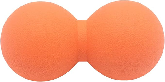 Hard Peanut Massage Ball, Double Lacrosse Massage Ball. Deep Tissue Massager Mobility Roller for Physical Therapy Myofascial Release Trigger Point Muscle Relax Pain Relief Acupressure (Orange)