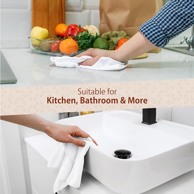 H4N Microfiber Cleaning Cloth Roll, 85 Pack Micro Fiber Cloth for Cleaning, Tear Away Towels, Ultra Absorbent, Non-Abrasive, Reusable and Washable Cleaning Supplies, 11.81" x 11.81", White