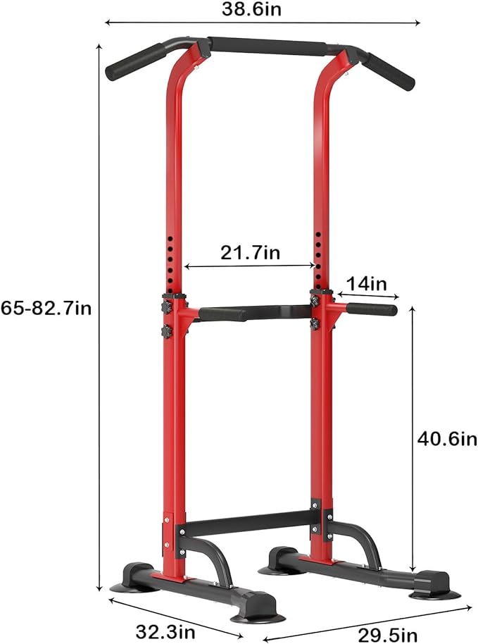 SogesPower Power Tower Dip Station Pull Up Bar for Home Gym Adjustable Height Strength Training Workout Equipment,Pull Up Bar Station