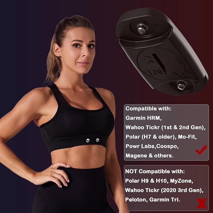 HRM Sports Bra Compatible with Magene Polar Garmin Tickr Wahoo Coospo- Heart Rate Monitor Sports Bra
