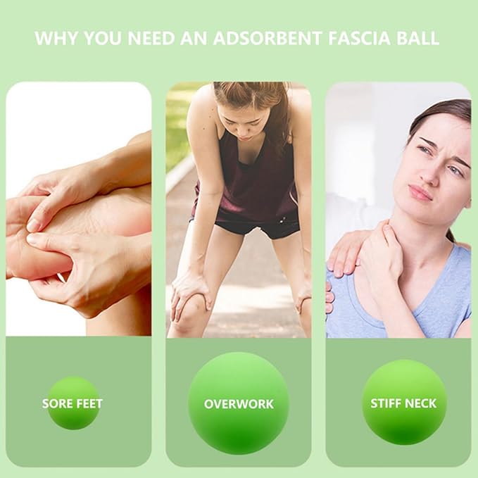 Fascia Massage Ball Set (2.48" + 1.97" + 1.18") for Muscle Relief,Yoga Deep Relaxation,Trigger Point & Active Therapy,Targeted Therapy for Full Body(3 Pieces)