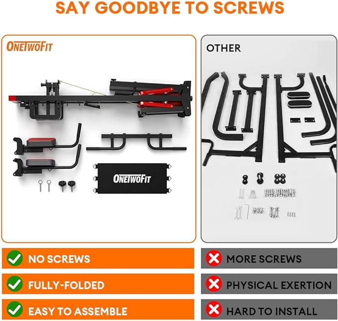 ONETWOFIT Foldable Power Tower Pull Up Bar Station, Multi-Function Adjustable Height Dip Station for Home Gym Workout, Strength Training Fitness Equipment, Pull Up Stand