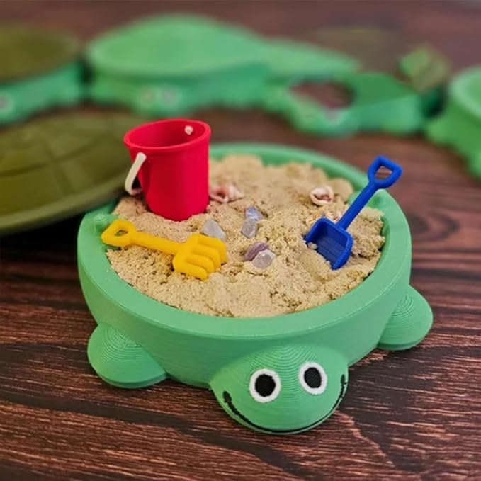 Mini Turtle Sandbox Desk Toy with Soft Sand and Small Tools, Premium Sand Garden for Desk Kit - Mini Zen Garden Kit Gifts Decor Desktop Accessories for Home, Office Stress Relief(Purple,5.5in no sand)