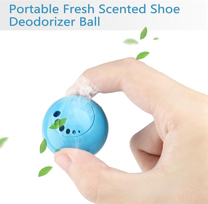 Knixmax Shoe Deodorizer Balls, Boot Deodorizing Shoe Odor Eater Ball Sneaker Deodorants, Gym Bags Lockers Car Air Fresheners, 6 Packs Fresh Linen Blue