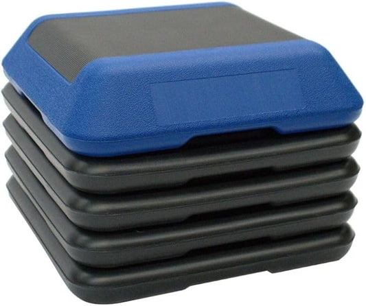 Gronk Fitness Adjustable Exercise Step Platform 16"x16" with Stackable Risers | 4"-12" Aerobic Step Platform for Cardio, Strength Training & Physical Therapy