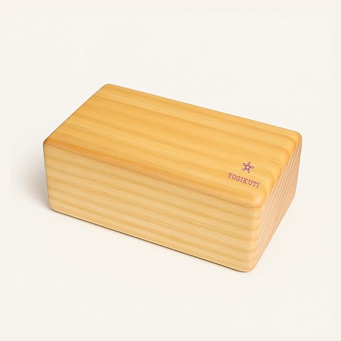 Yogikuti Solid Wooden Yoga Block – Eco-Friendly, Durable, Non-Slip Surface – Ideal for Stability, Balance & Support in Yoga Practice