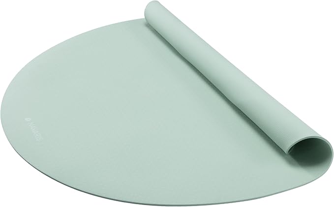 Navaris Round Yoga Mat - 47" Diameter Circular Exercise Mat 1/4" Thick - Non-Slip Mat for Cardio, Workout, Fitness, Tai Chi, Meditation - Size Small
