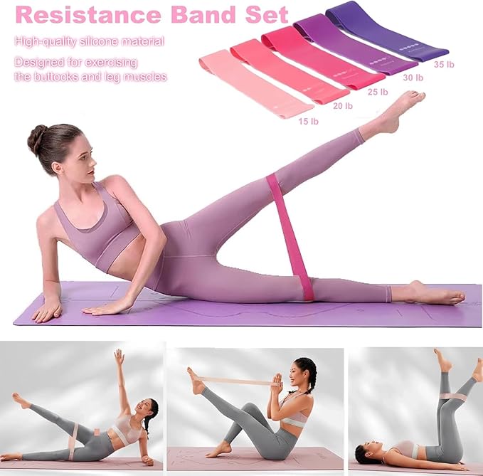 Pilates Set – Home Pilates Equipment for Women Kit with Magic Circle Pilates Ring and Ball Set, Resistance Bands & Massage Balls & Exercise Bands for Toning,Flexibility & Core Strength