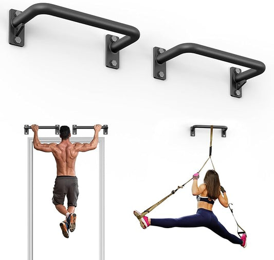 Pull Up Bar for Doorway, Heavy Duty Strength Training Pull-Up Bars for Home Gym, Wall Mounted/Joist Mounted/Ceiling Mounted Chin Up Bar with Reinforced Thick Metal Construction - Supports 500 lbs for Full-Body Workouts