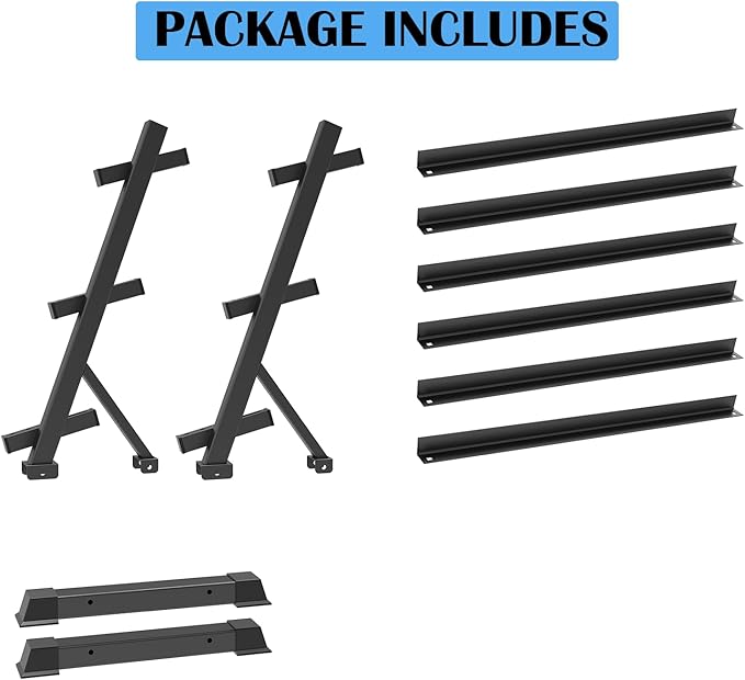 Dumbbell Rack Adjustable 3-Tier Weight Stand, 1100LB Capacity Heavy Duty Weight Storage Rack for Home Gym