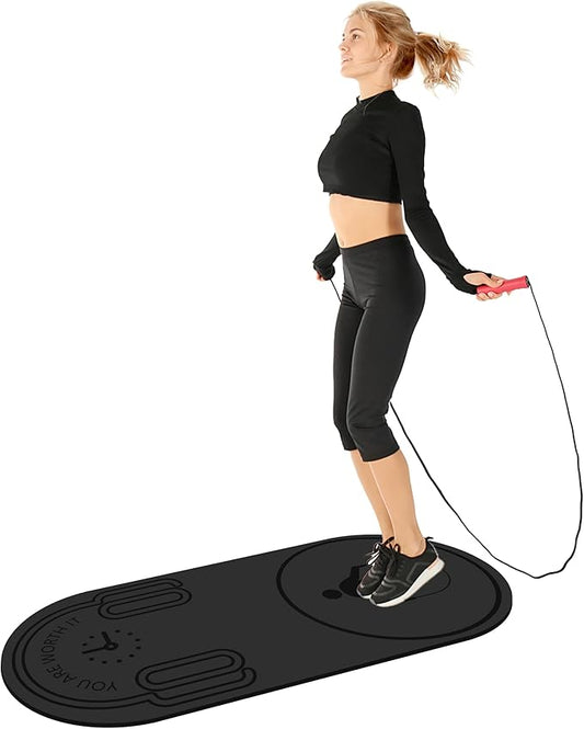 Non-Slip Jump Rope Mat Shock Absorption Rope Skipping Mat for Adults & Children Home Indoor Workout Exercise Mat