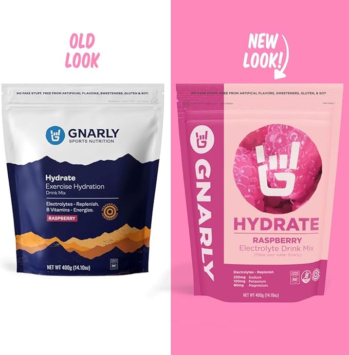 Gnarly Nutrition Hydrate Electrolyte Powder – Raspberry Exercise Hydration Drink Mix – NSF Contents Certified – Electrolyte Solution, Performance & Recovery – Raspberry, 14.10 oz