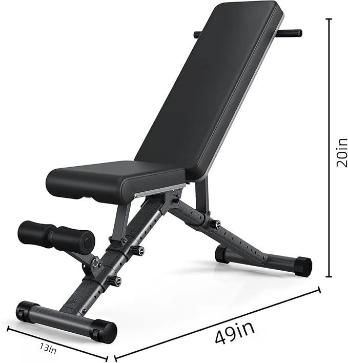 BARWING Adjustable Weight Bench Workout Bench, 1000 LB Heavy Duty Incline Decline Bench for Home Gym, Easy Assembly Foldable Training Lifting Bench, Ultra Short Gap 2025 New Version