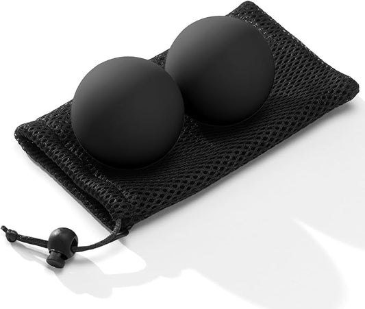 Massage Lacrosse Balls for Myofascial Release,Yoga Deep Tissue Massage,Trigger Point Therapy and Foot Plantar Fasciitis,Muscle Soreness Massager Ball (2 Packs) (Black)