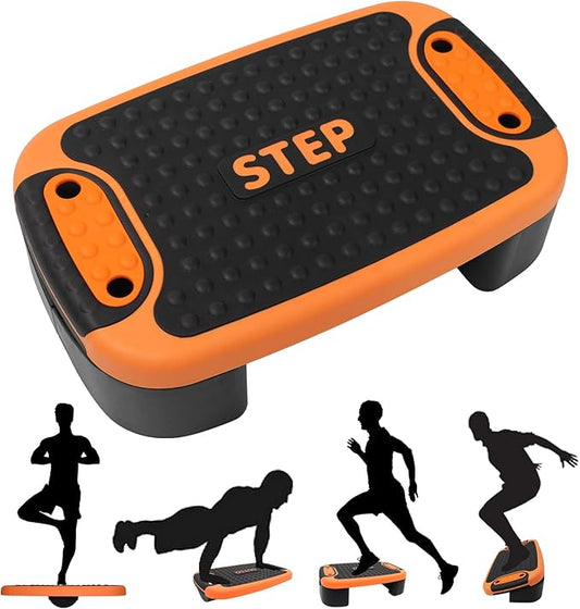 4-In-1 Step Up Platform Balance Board Adjustable Slant Board Stair Stepper for Exercise, Non Slip Aerobic Fitness Multifunctional Home Gym Workout Equipment