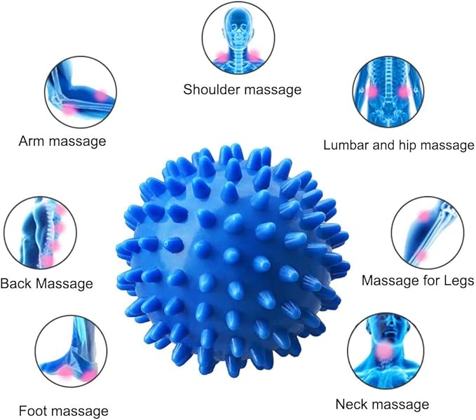 Professional Massage Balls Foot Ball Foot Massager Spiky Roller for Deep Tissue Trigger Point Plantar Fasciitis Reflexology Stress Therapy Myofascial Release, Blue(2 Pack)