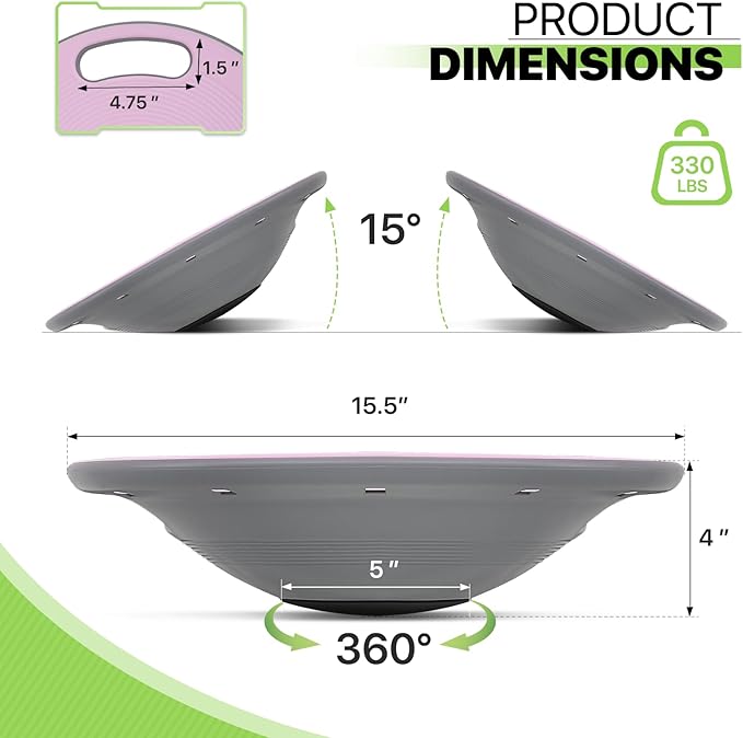 Wobble Aerobic Step Platform Balance Board with Non-skid Tpr Bump Surface, 360 Rotation for Stability Training, Versatile Home Gym Exercise Workout Step Aerobics Platform