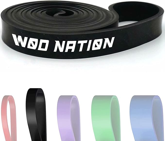 WOD Nation Pull Up Assistance Bands (10-175lbs Band) - Best for Pullup Assist, Chin Ups, Resistance Bands Exercise, Stretch, Mobility Work & Serious Fitness - 41 inch Straps