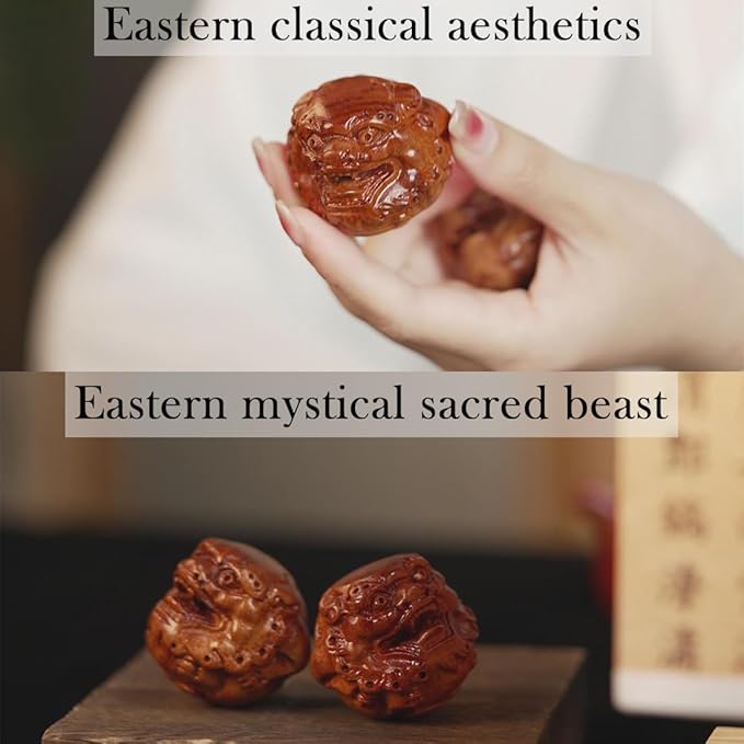 2PCS Lucky Sacred Beast Massage Balls – Attract Wealth & Fortune Blessing, Stress Relief, Hand Therapy & Muscle Relaxation, Finger Exercise & Meditation for Home, Office, School