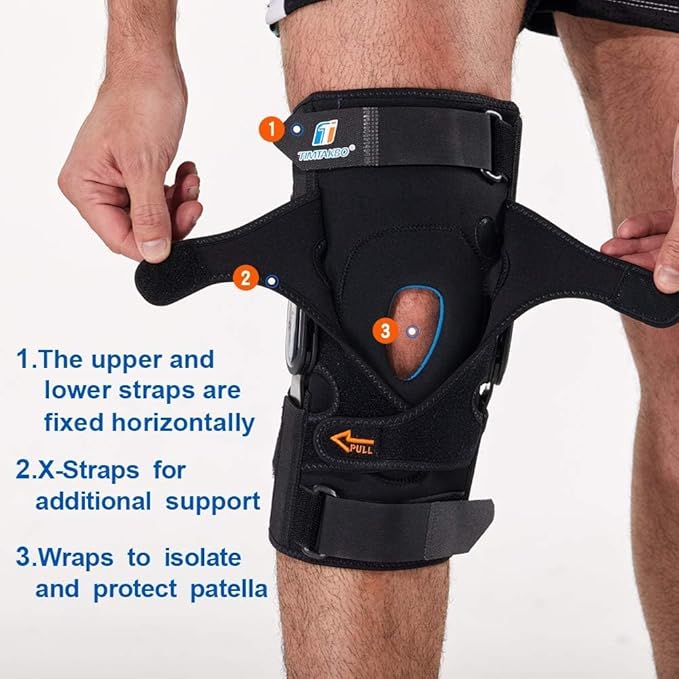2.0 Version xxl Hinged Knee Braces for Knee Pain Relieve,GEL Patella Knee Brace Plus Size with Side Stabilizers, Knee Support for Meniscus Tear,ACL,MCL,Arthritis(2XL Fit Upper 26-31- Below 22-25.5")