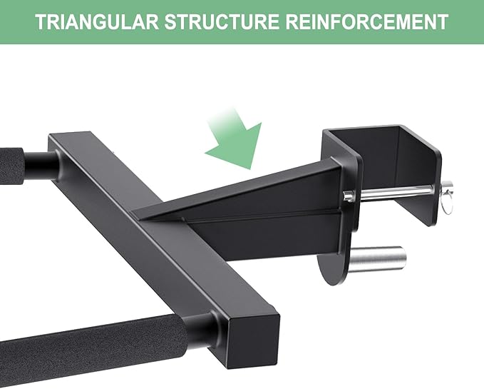 SELEWARE Y-Shaped Dip Bar for 2"x2" or 3"x3" Power Rack with 5/8" or 1" Holes, Heavy Duty Dip Bar Attachment with Non-Slip Grips, Squat Rack Accessories for Home Gym Strength Training