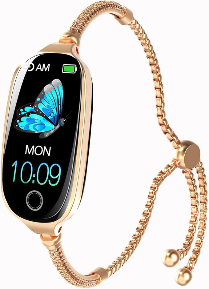 Yihou Fitness Trackers for Women Smart Watch Fitness Watch with Sleep Monitoring Heart Rate Monitor Step Counter Female Health Multiple Sport Modes for Android iOS Chain Gold