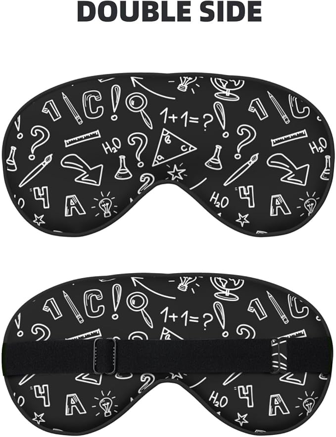 Sleep Eye Mask Mathematics Doodle Sleep Mask for Women Men Comfortable Eye Mask with Adjustable Strap Soft Eye Cover Blindfold for Travel Yoga Nap Shift Work