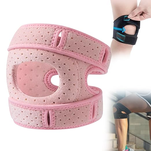 Knee Brace for Women Men Adjustable Knee Support, Knees Pains Relief Brace for Meniscus Tear Knee Pain Arthritis Pain Injury Recoverys Running Workout (1, Pink)