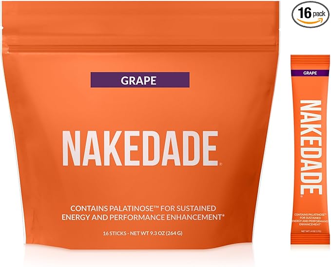 Nakedade Grape – Performance Enhancing Sports Drink Powder - Electrolyte Powder – No GMOs or Artificial Sweeteners, Gluten-Free, Soy-Free, Dairy-Free – 16 Sticks