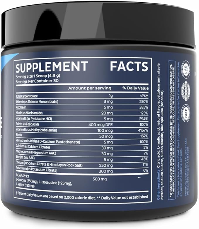 Zeal Electrolyte Powder Recovery Drink (30 Servings | Red White Blue Frozen Pop) w 0 Sugar +BCAAs +B-Vitamins Electrolyte Supplement w Potassium Zinc & Magnesium for Hydration - Keto Electrolytes