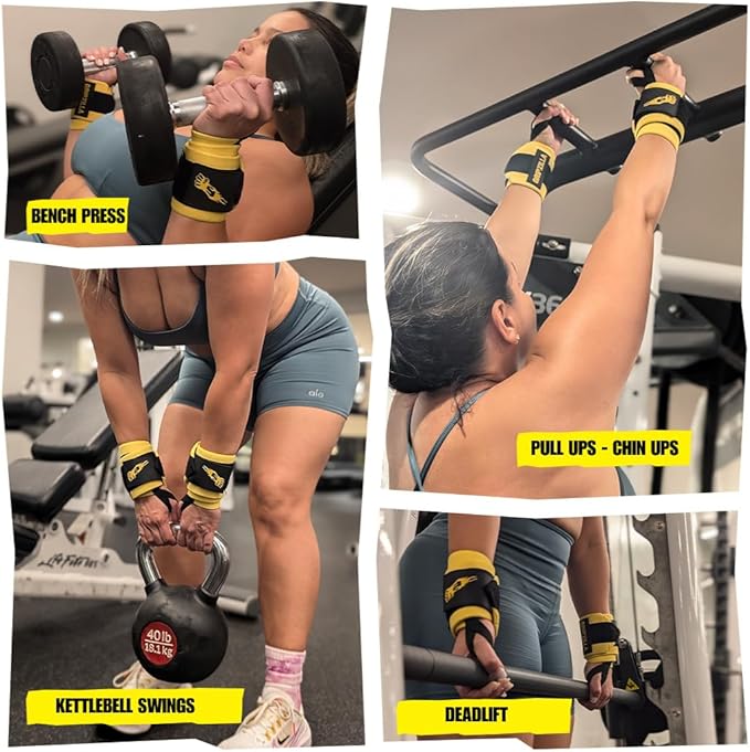 GRIPZILLA Wrist Wraps for Weightlifting Men/Women - Premium Lift Heavier Wrist Straps for Weightlifting, Gym, Carpal Tunnel Wrist Brace Weight Lifting Wrist Wraps with Thumb Loop for Powerlifting, Deadlift