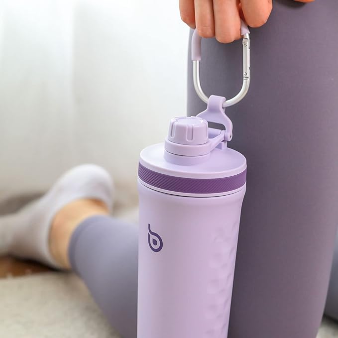 BOTTLE BOTTLE 26 oz Insulated Shaker Bottle Stainless Steel Water Bottle with Wire Whisk, Reusable Protein Shaker Gym Water Cup Purple