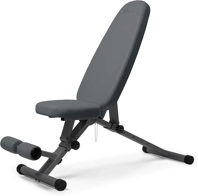 Fitness Bench, Adjustable, Collapsible, Comfortable, and Luxurious Home Gym Bench for Strength Training