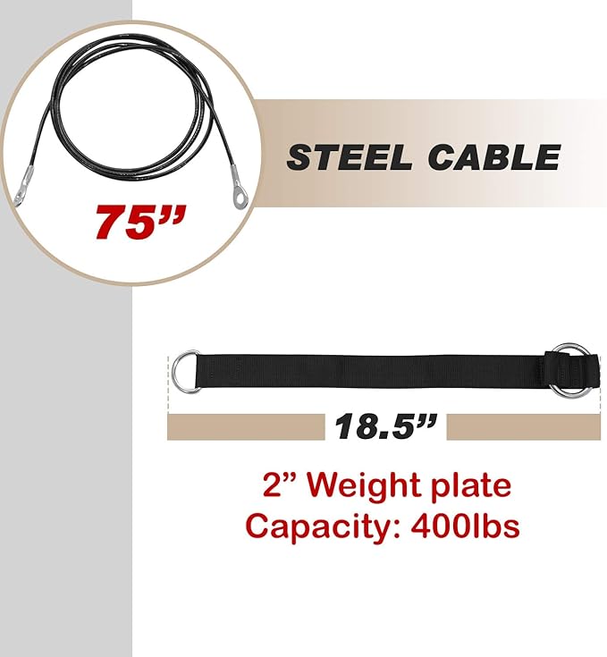 Yes4All Cable Machine Attachment, Row Handles, Tricep Rope, Straight Bar, V Bar, LAT Pulldown Accessories Load 880 LB for Home Gym