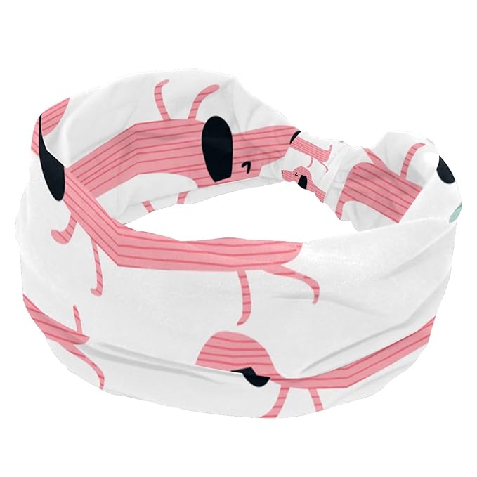 Funny Dachshund Dogs Headbands for Women's Hair,Soft Elastic Bandeau Hair Bands Makeup Yoga Workout Running Sweat Hair Wraps Fashion Hair Accessories