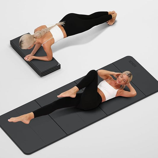 Foldable Yoga Mat Extra Thick 0.32 Inches Eco-Friendly POE Material, Non-Slip Design Fitness Mats, Multi-Purpose Workout Mats For Studio or Home Use (70 x 24 x 0.32 inches)