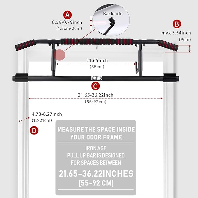 IRON AGE Pull Up Bar for Doorway : 2025 New Pullup Bar - Industrial Grade Steel, Hang & Go Training, Multi-Grip Horizontal Array
