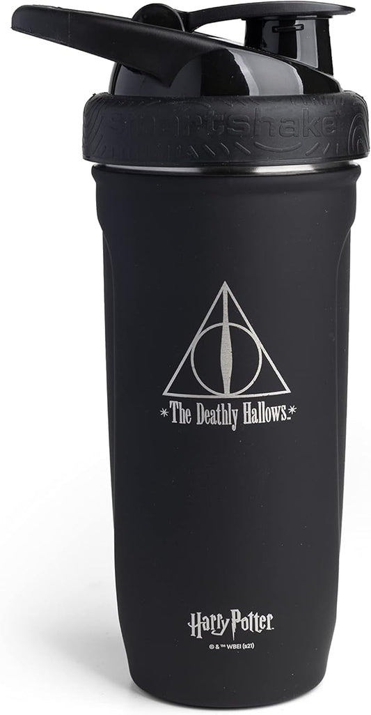 Smartshake Reforce Stainless Steel Harry Potter Deathly Hallows Style Shaker Bottle (900 ML /30oz) | Lightweight Resistance Sports Shaker Bottle with a Soft Lid | Leakproof, BPA Free & DEHP Free