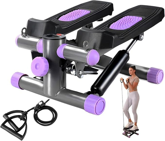 Steppers for Exercise at Home, Mini Stepper with Resistance Bands Portable Stair Stepper for Buttocks Lifting and Body Shaping