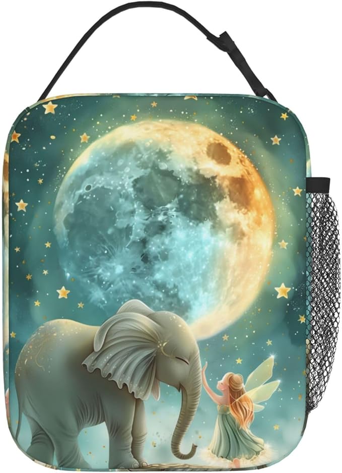 Insulated Lunch Box for Women Men, Elephant Theme Lunch Box Reusable Portable Lunch Bag Cooler Tote Waterproof Lunch Container for Office Picnic Work Travel