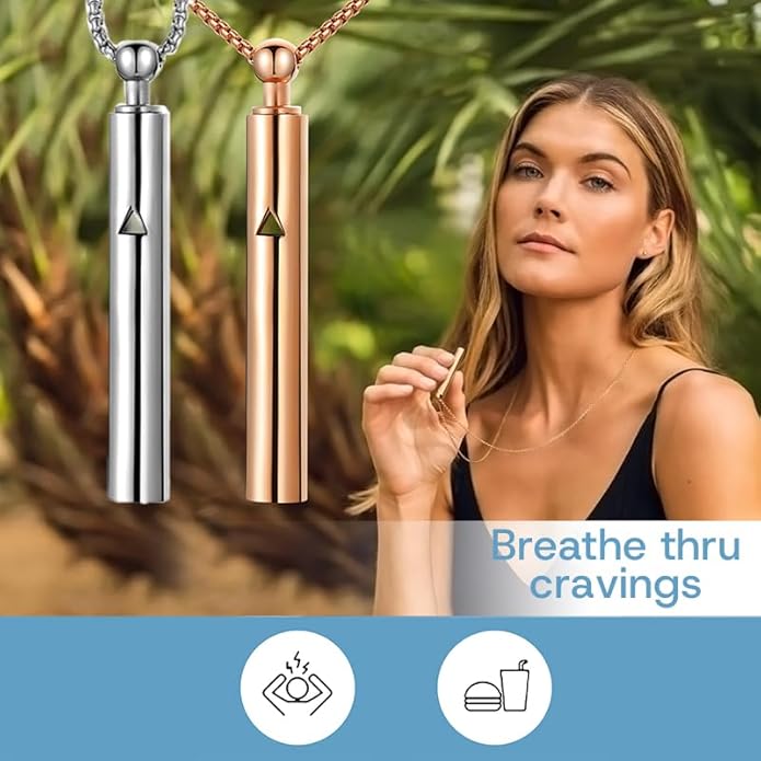 Anxiety Breathe Easy Necklace Mindfulness Breathing Necklace Breathlace Stainless Steel Pendant for Natural Calm & Stress Relief