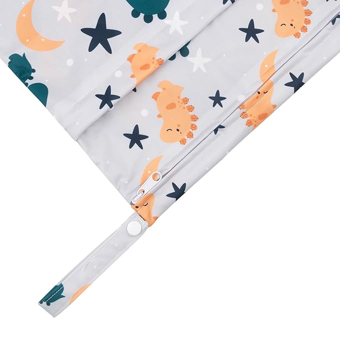 babygoal Wet Dry Bags for Baby Cloth Diapers, Washable Travel Bags, Beach, Pool, Gym Bag for Swimsuits & Wet Clothes with Two Zippered Pockets 3 Pack, 3LN23