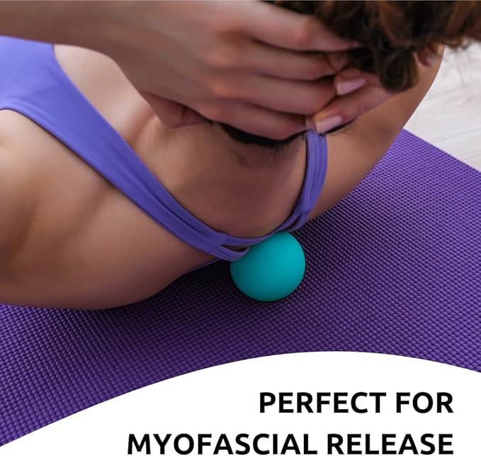 Massage Lacrosse Balls for Myofascial Release, Trigger Point Therapy Ball Set, Foot Massage Ball Roller for Plantar Fasciitis, Yoga Deep Tissue, Physical Therapy Balls Hard Rubber 2 Pack (Blue)