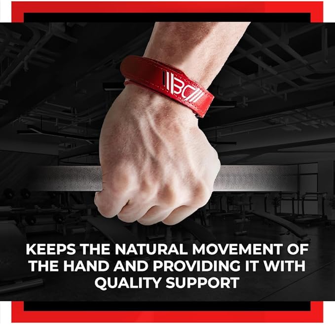 WARM BODY COLD MIND Leather Wrist Wraps for Weightlifting, Powerlifting, Gym – Heavy Duty Wrist Straps for Strength Training, for Men & Women