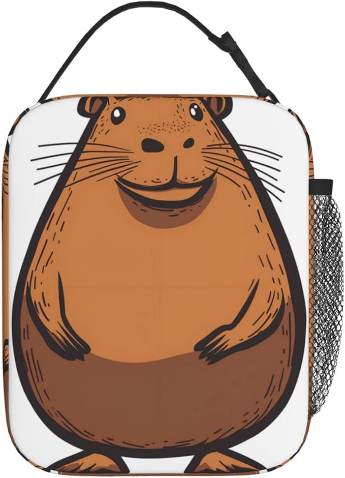 Insulated Lunch Box for Women Men, Guinea Pig Theme Lunch Box Reusable Portable Lunch Bag Cooler Tote Waterproof Lunch Container for Office Picnic Work Travel