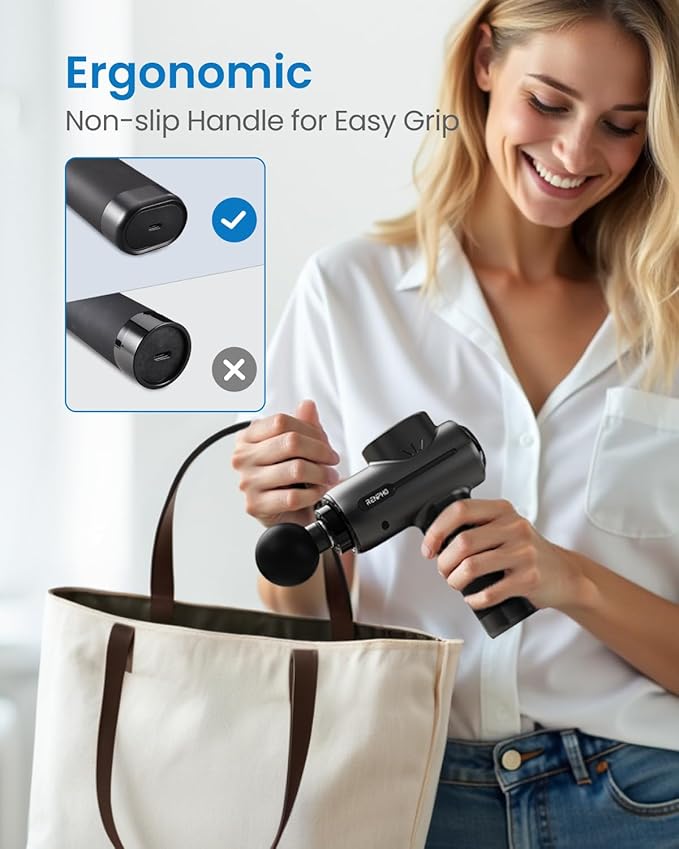 RENPHO Massage Gun Deep Tissue, Portable Percussion Massager for Back and Neck, Gifts for Men Women, Handheld Device with Carry Case, Active