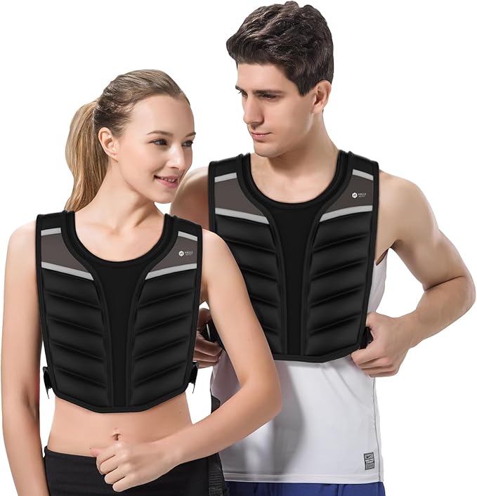 Weighted Vest for Women Men,10lb/15lb/20lb Weight Training Vest for Workout,Rucking Vest with Reflective Stripe,Body Weight Vests for Strength Training,Running,Walking,Weightlifting
